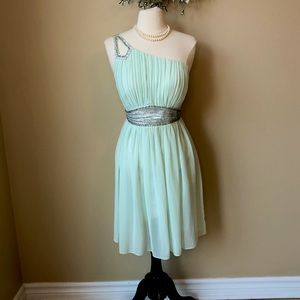 Gorgeous soft mint green flowing sexy dress. Perfect for any celebration.